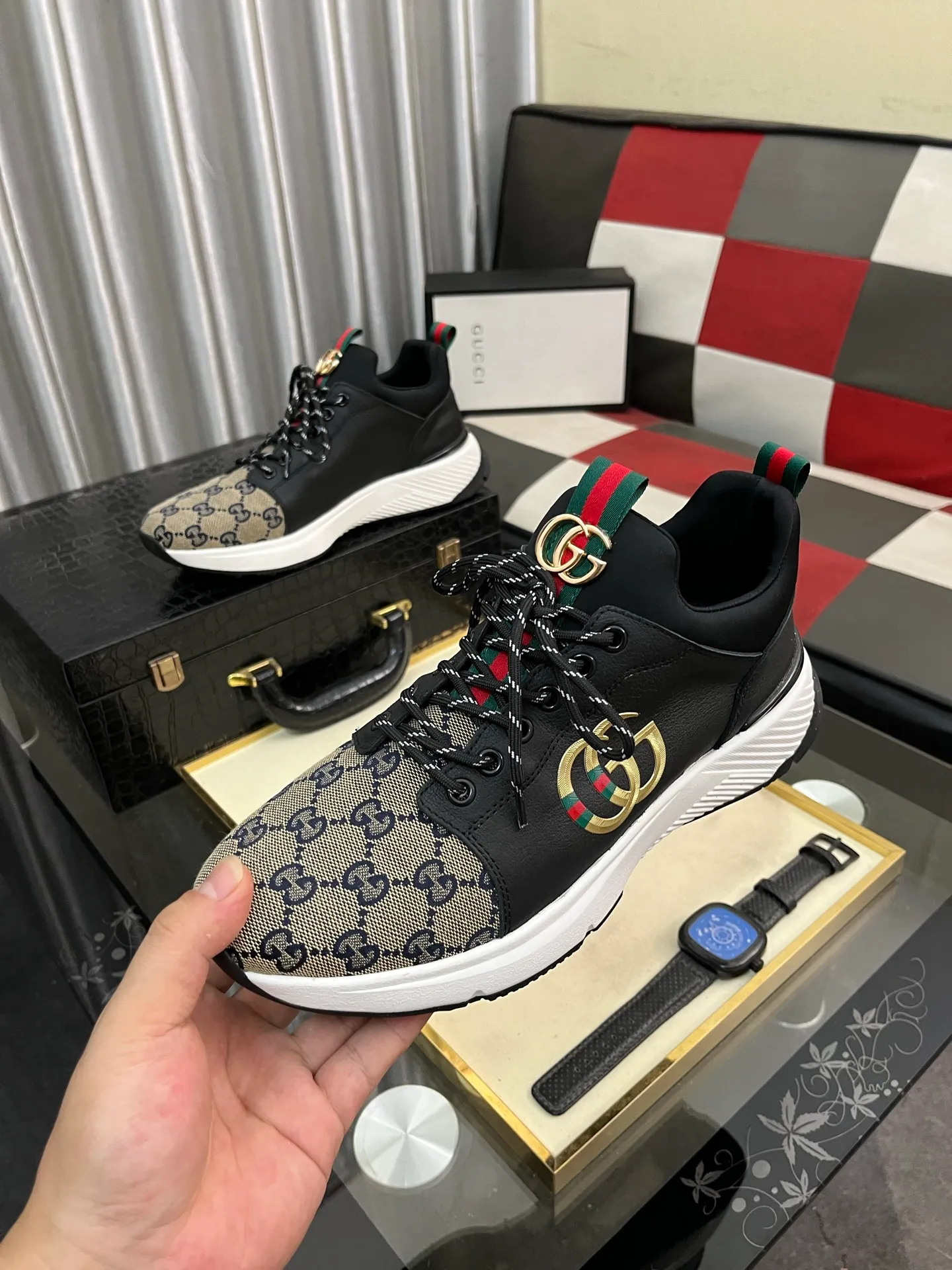 Men's Men's Shoes 💰458 ⌚️⌚️[GUCCI] Gucci men's casual shoes are absolutely popular 🔥The ultimate matching item for trendy men! The charm of super texture is irresistible, the main recommendation, the flower leather color is bright! The upper is made of high-quality brand printed fabric with cowhide, breathable leather lining and wear-resistant rubber sole, noble and elegant! Extremely comfortable🎁🎁You can be as handsome as you want💪 38-445⃣️colors available